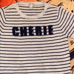 Cream and Black Sweater from Forever 21